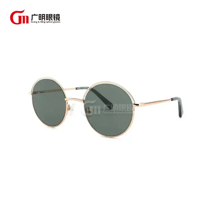 round metal polarized sunglasses
